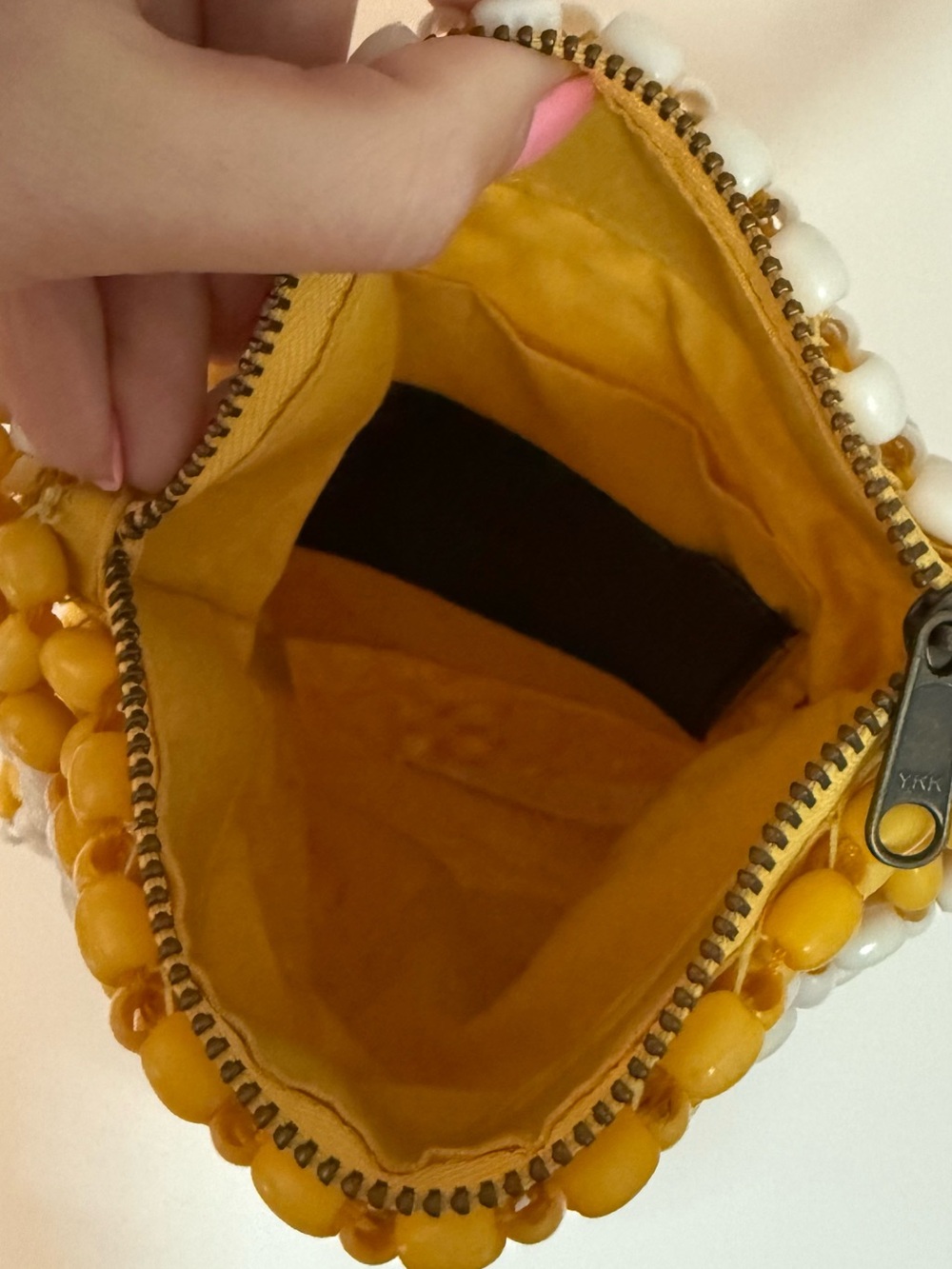 ☀️ Topshop Yellow and White Beaded Crossbody Bag - Picture 3 of 4